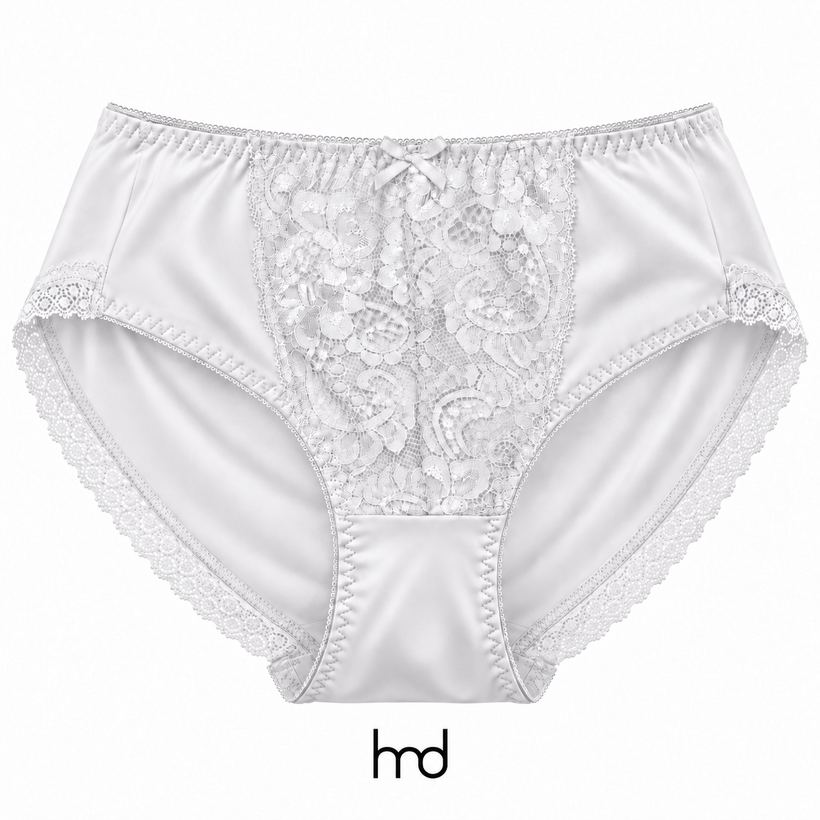 Quần lót nữ cạp cao màu trắng, mặt trước